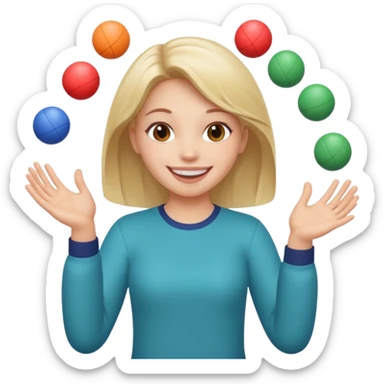 a girl juggling  with two hands  sticker