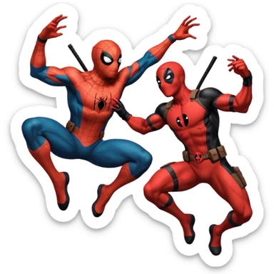 Spider-Man and Deadpool sticker