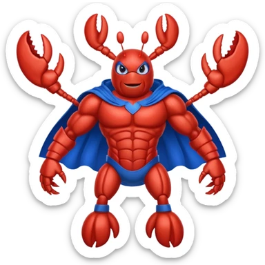 a lobster dressed as a superhero 🦞 sticker