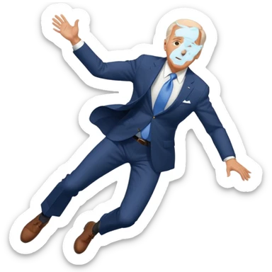 joe biden falling out a plane on the ground sticker