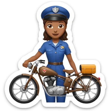 black woman Bike Repair Mechanic sticker