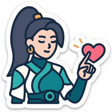 Sage from Valorant draws a heart, the heart must be animated sticker