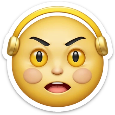 Yellow smiley face angry with a hallow angel sticker