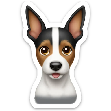 Perrito toy Fox terrier animado de color negro con marrón y con blanco  sticker