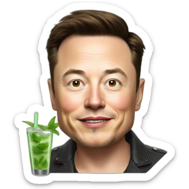 elon musk drink mojito sticker