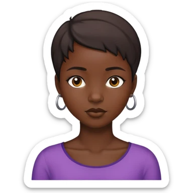 the back of african girls head sticker