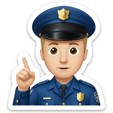 reference to "what he said" quote from Hot Fuzz movie - add pointing to another policeman sticker