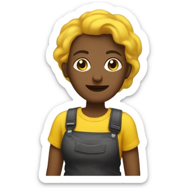 un repartidor  de sandwiches vestido con  una remera negra y amarilla que diga osvaldos sticker