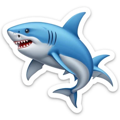 Un tiburón con zapatos azules sticker