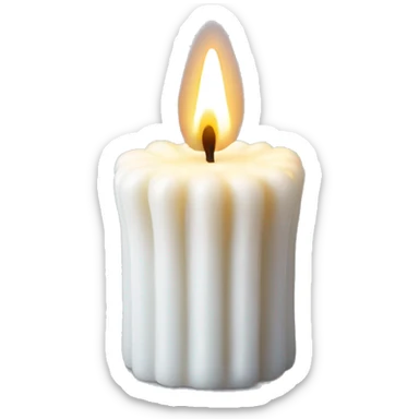 ribbed candle wax white sticker