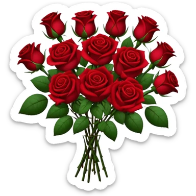 Bouquet of dark red roses sticker