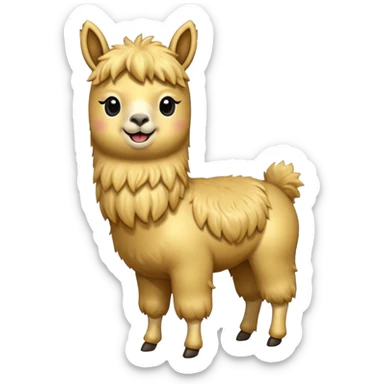 A small golden llama dancing sticker