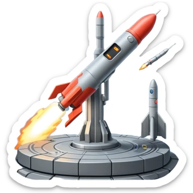missile battery on a space station launching a missile sticker