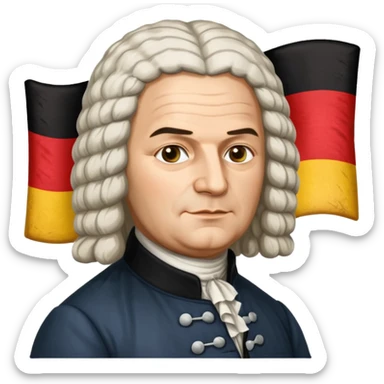 johann sebastian bach german flag sticker