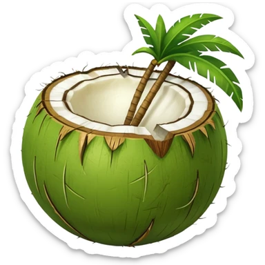 "Whole Green Tender Coconut" sticker