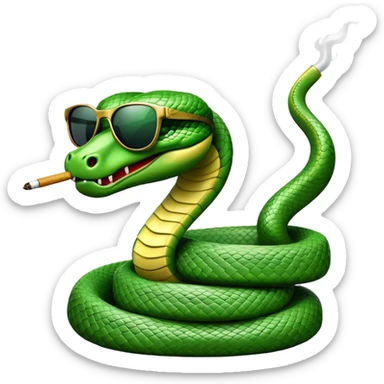 Snake with cigarrete and sunglases sticker