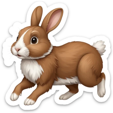 High resolution of a running farm rabbit sticker