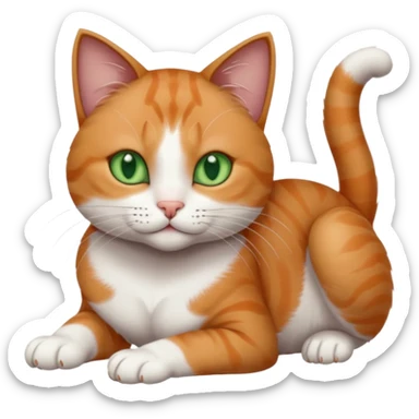 beautiful female solid dark grey cat with green eyes, white toes/paws and white patch on her chest rolling over sticker