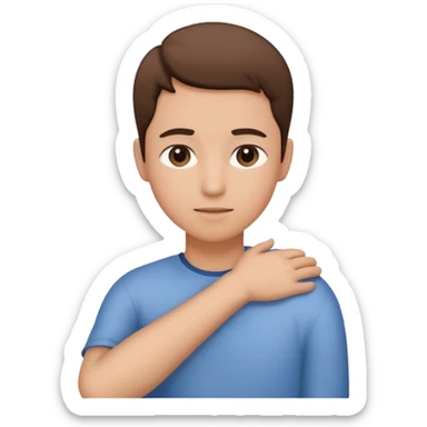 A Hand on placed on another persons shoulder zoomed in but you only see the one person and the hand on the shoulder which is coming from behind them like holding their shoulder  sticker