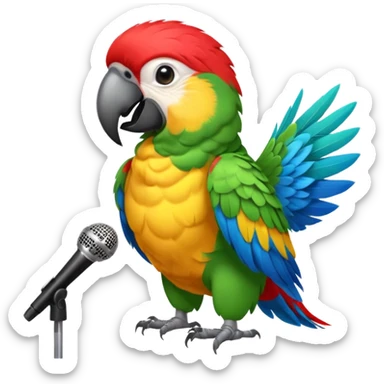 rock n roll parrot sticker