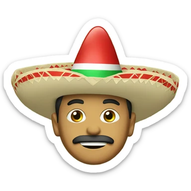 Mexican with red green and white nacho hat with gauc sticker