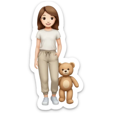Girl with pants with teddy bear on it sticker