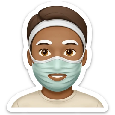 man with white clay face mask sticker