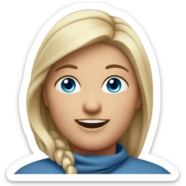 a fat mom that looks like a real person, blue eyes sticker