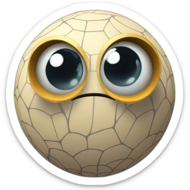3d sphere with a cartoon Spider skin texture with big childish eyes sticker