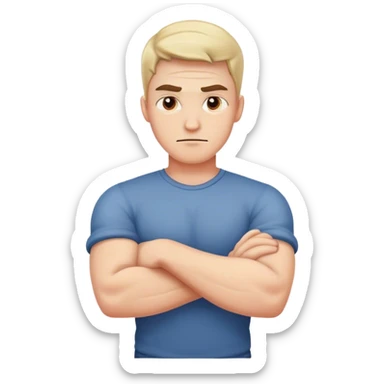 Mad arms crossed sticker