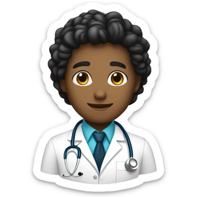 Doctor joven piel trigueña cabello oscuro sticker