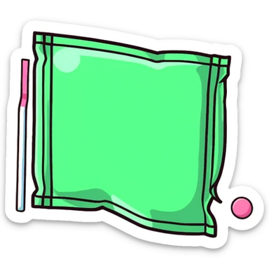 a pack of chewing gum with some pieces coming out, colorful gum sticks sticker