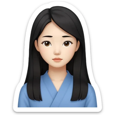 Korean woman, East Asian features, female human avatar,
soft thoughtful expression, calm mood, sensitive personality,
natural black hair, simple hairstyle,
neutral face, minimal makeup,long hair,
professional, clean, minimal style,
no cartoon, no fantasy, no costume sticker