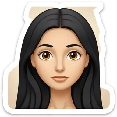 caucasian Beautiful Buxom black long hair back booty sfw sticker