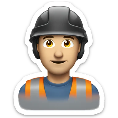 Canadian man wearing , helmet safety and earplug sticker