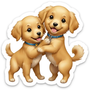 Two puppy best friends super super cute and excited sticker