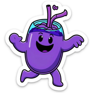 grape koolaid man bursting through wall sticker