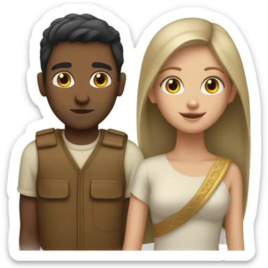 White female and Indian male  sticker