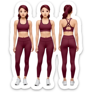 Burgundy Lululemon leggings and sports bra  sticker