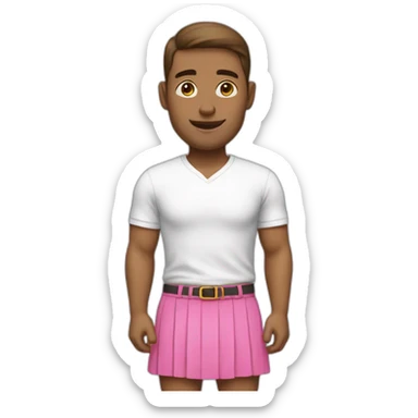 Guy in pink skirt sticker