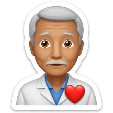 puedes crear una imagen de un abuelo de 63 años con una enfermedad cardiovascular?? sticker