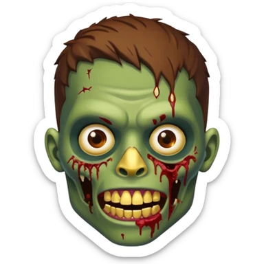 Quero um zumbi com a pele morena, com machucados no rosto (poucos) com dentes de ouro sticker