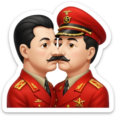Hitler and Stalin kissing sticker