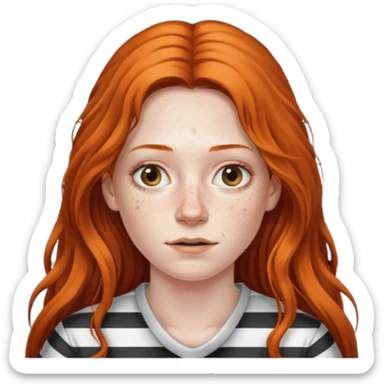 prisoner long haired woman mug shot sticker