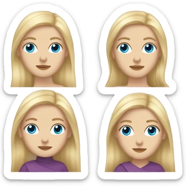 white woman blue eyes long blond hair and earrings sticker