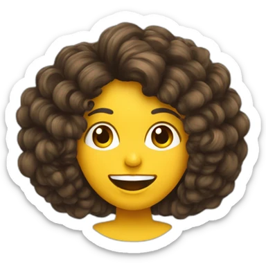 Femme Métisse au cheveux bouclés avec une banana dans sa bouche sticker