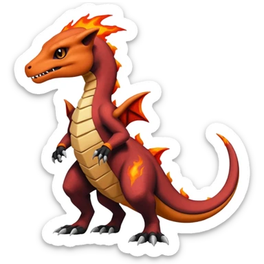 Black and magmatic Salazzle-Cubone-Salandit-Charmeleon-fusion (full body) sticker