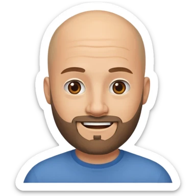 Bald beard fade dad light skinned sticker