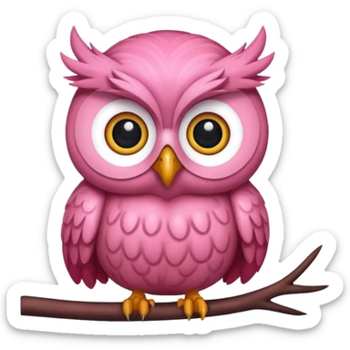 pink owl sticker