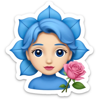 Crie uma rosa azul, com espinhos sticker